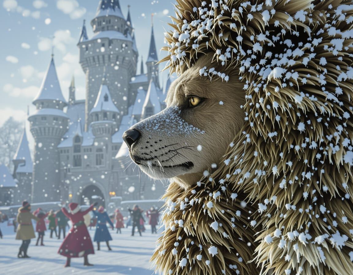 Snowy Castle Courtyard Dance in Realistic 3D Style