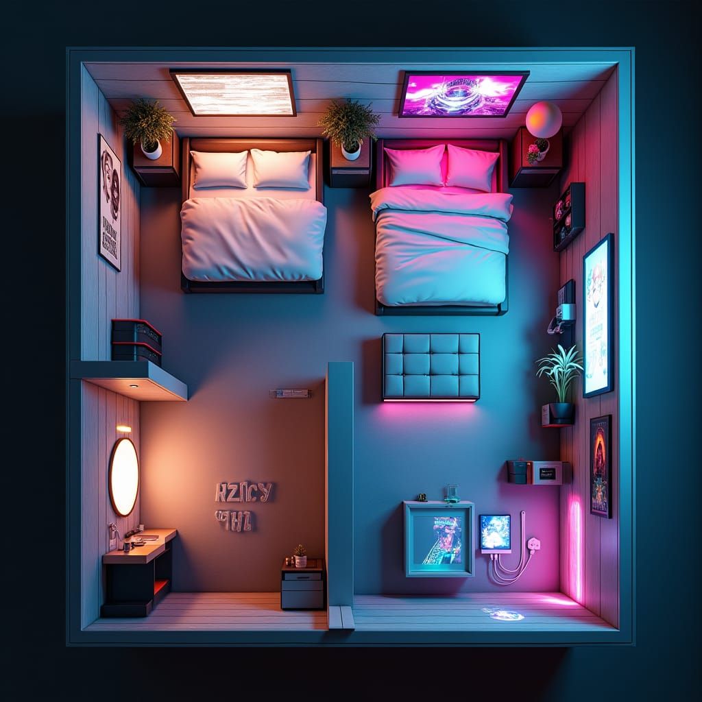 Cyberpunk Studio Apartment Battlemap in Unreal Engine 5