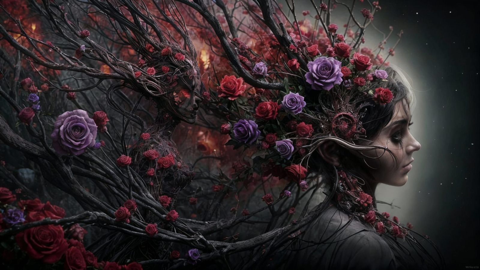 Skull Bouquet in Haunted Garden Gothic Style