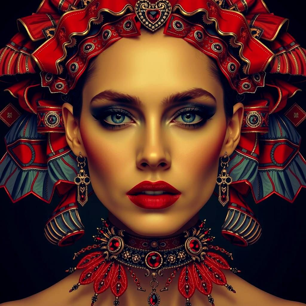 Abstract Swirls of Red Hues