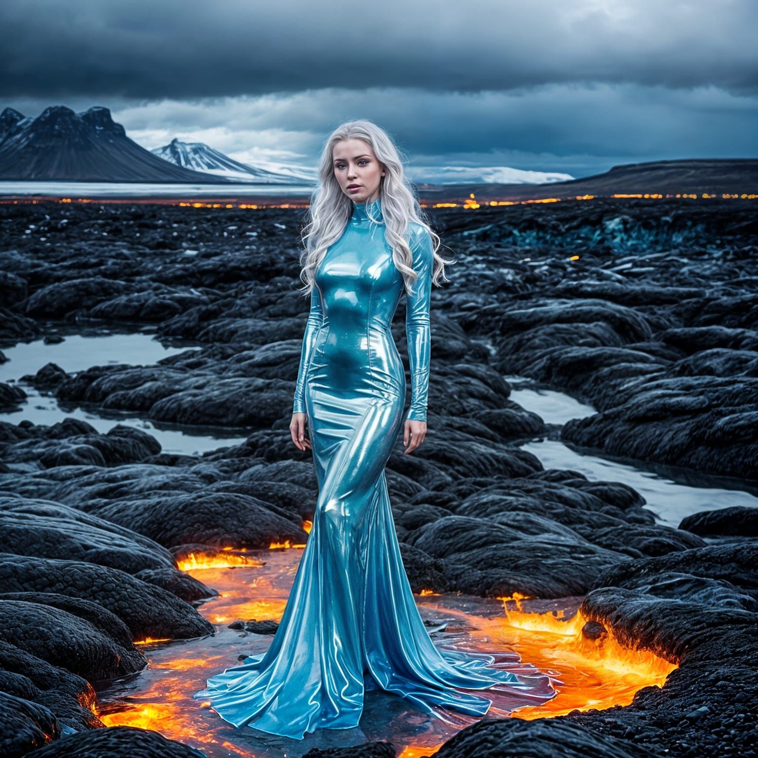 Ice Queen Melts on Lava in Iceland