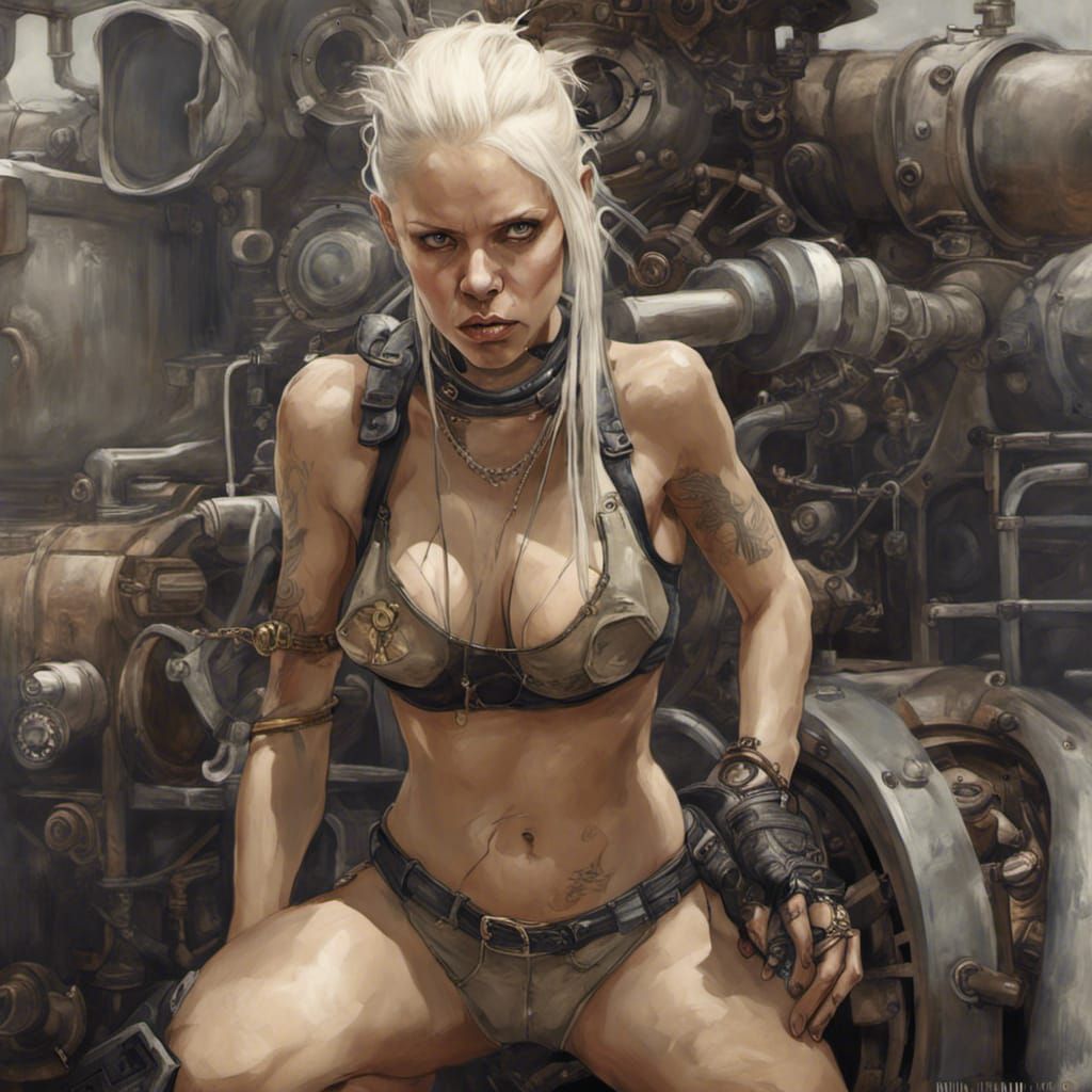 Yolandi in a bikini, athletic Hyperrealistic, concept art, mid shot, intricately detailed, antwoord