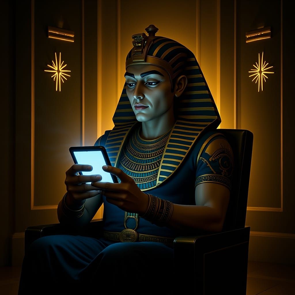 Egyptian Royal with Tablet in Gothic Style