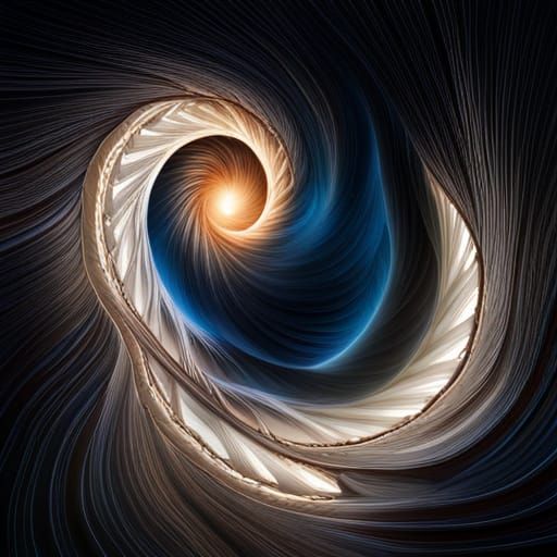 Molten Obsidian Spirals Around a Glowing Core