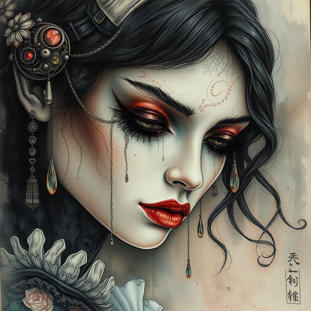 Retro-Futuristic Fairytale Romance Cover Illustration