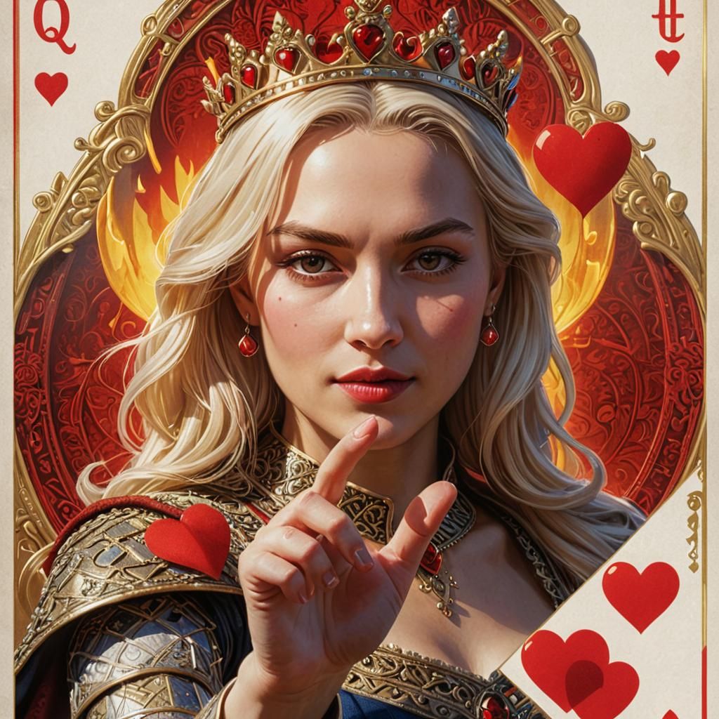 Queen on Playing Card Saving Girl: Digital Matte Painting