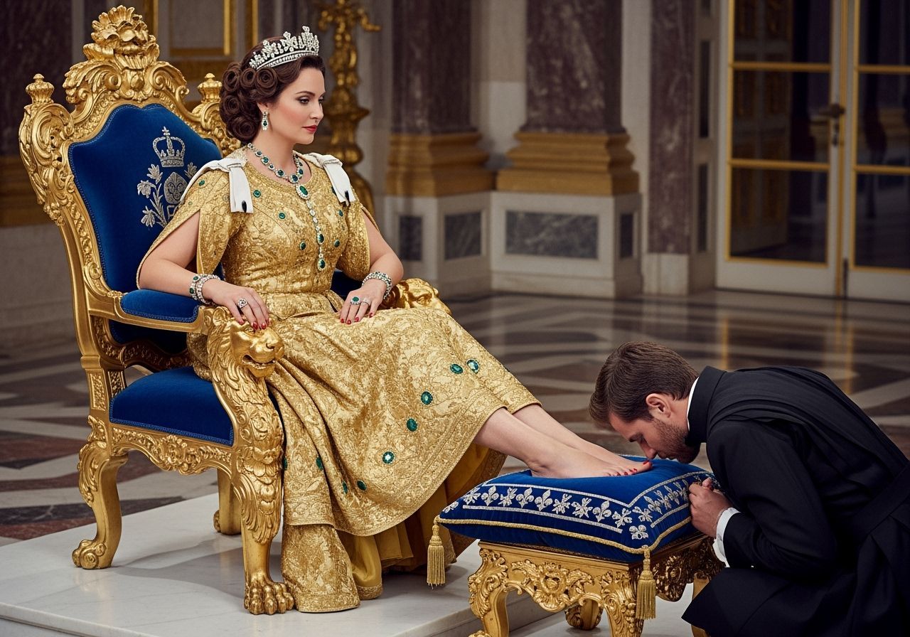 French Empress on Gold Throne, Professional Photography
