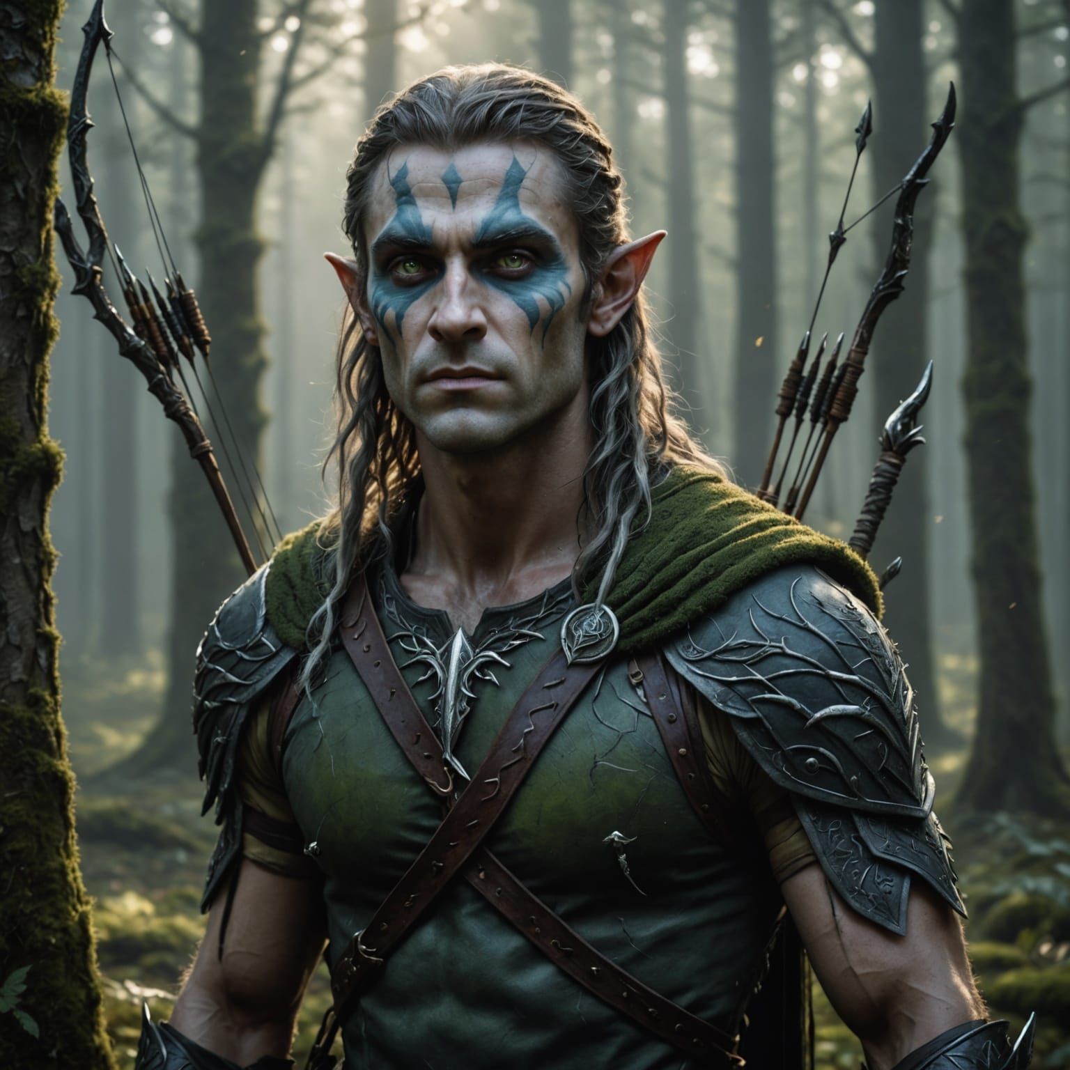 Drow Elf Portrait in Hyperrealistic Digital Painting