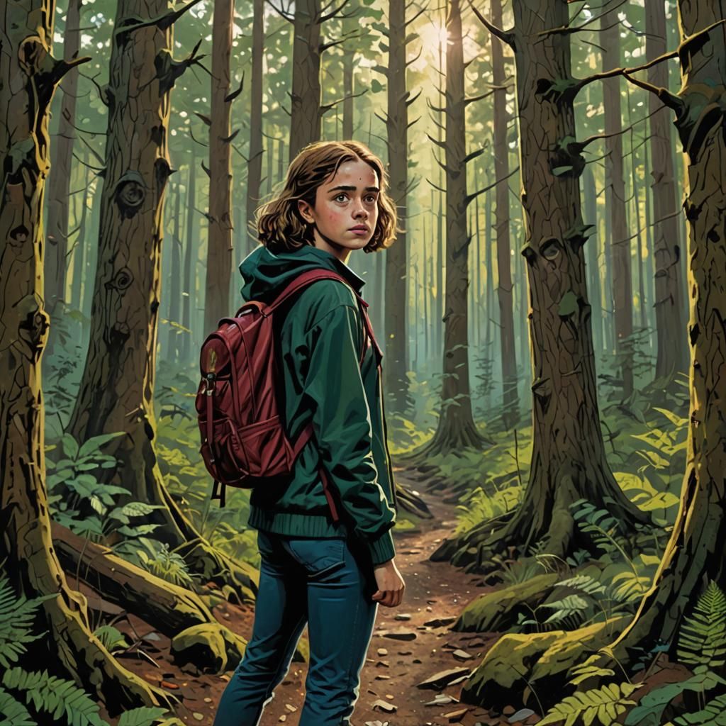 Woman in Forest: Harry Potter Comic Art