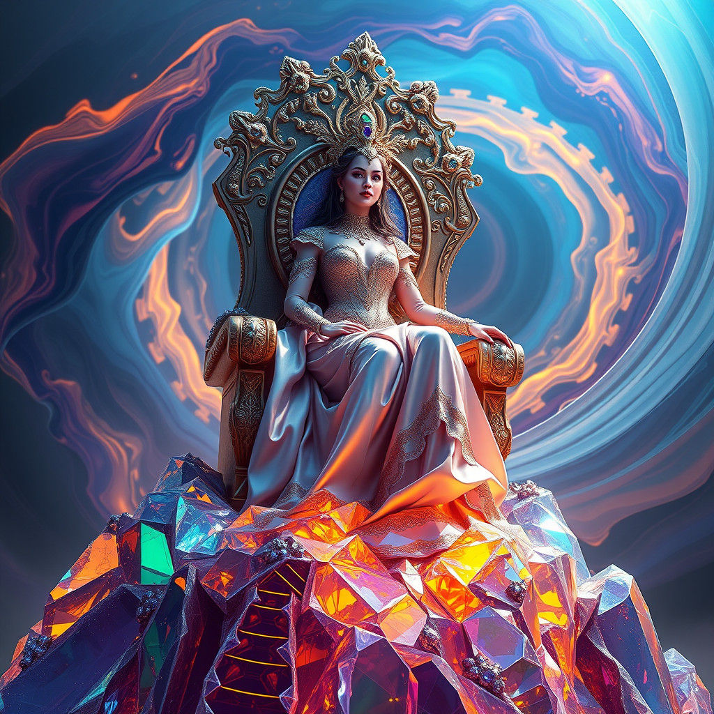 Goddess on Glass Mountain, Art Nouveau Fantasy