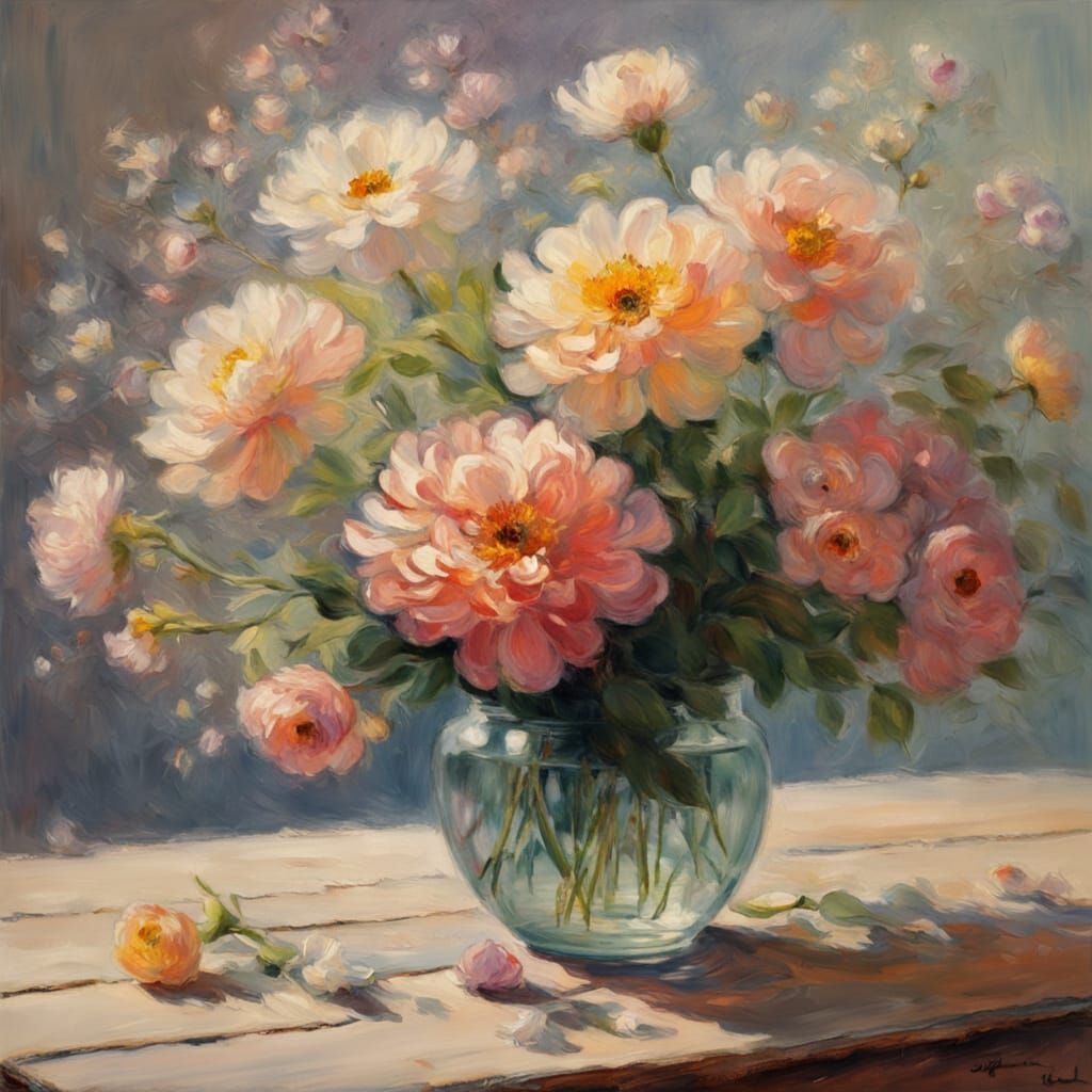 Impressionist Floral Masterpiece with Soft Brushstrokes and ...