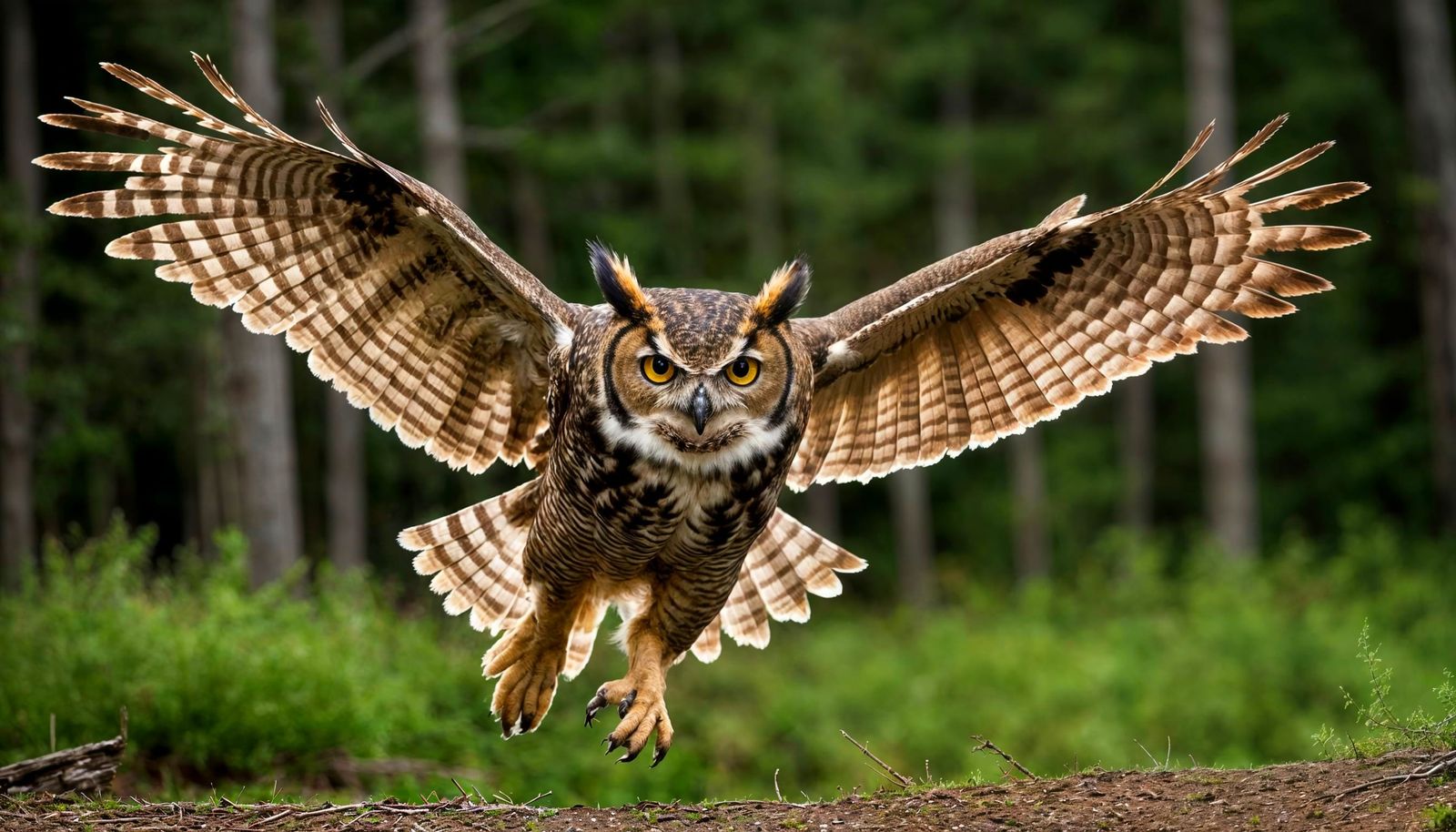 Great Horned Owl Hunting in Ultra High Resolution