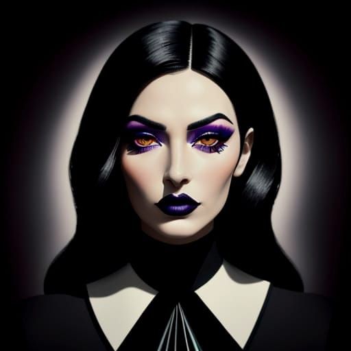 Surrealist Noir Portrait in Vibrant Colors