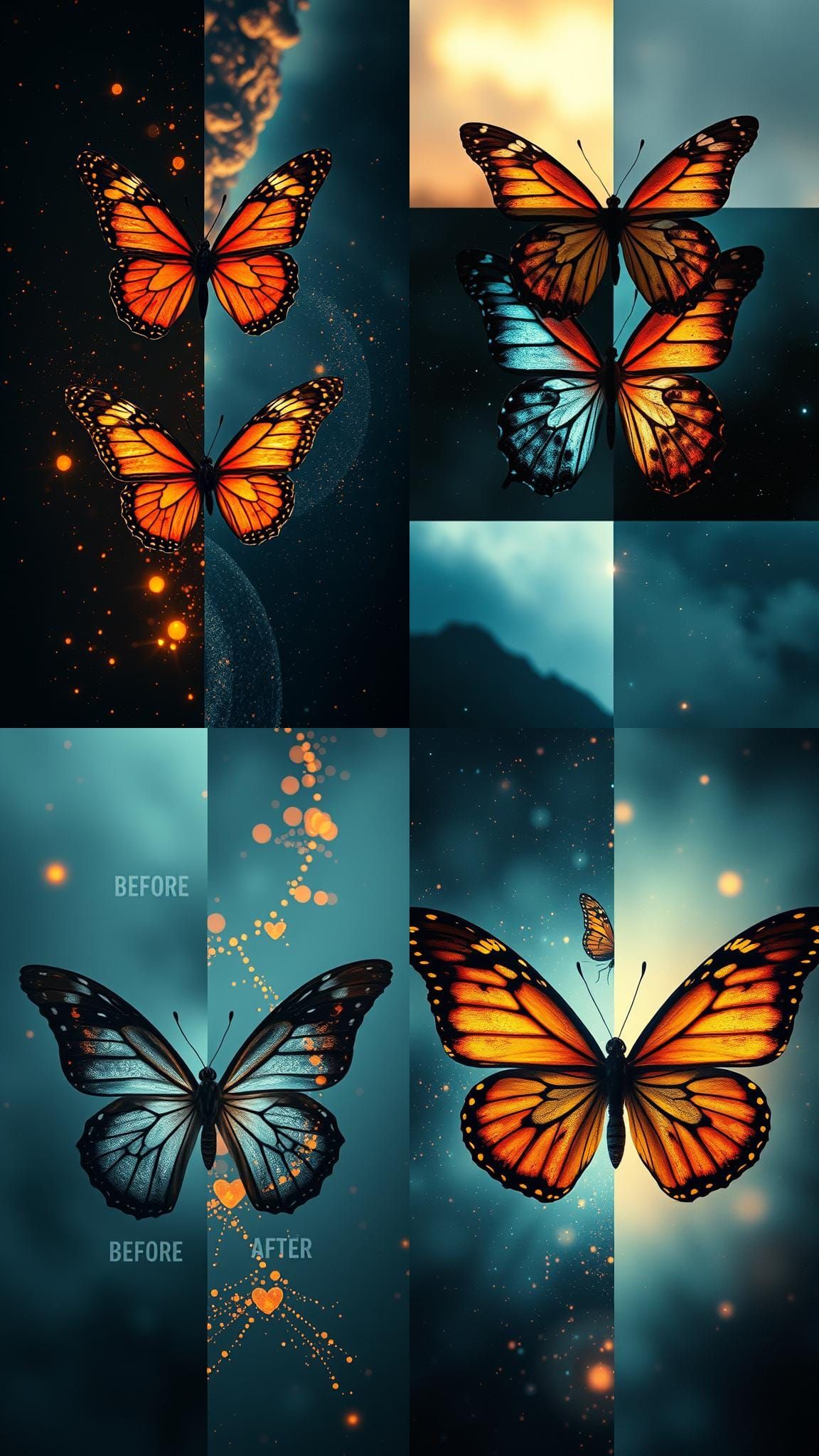 Butterfly Effect: Split-Screen Image of Divergent Futures