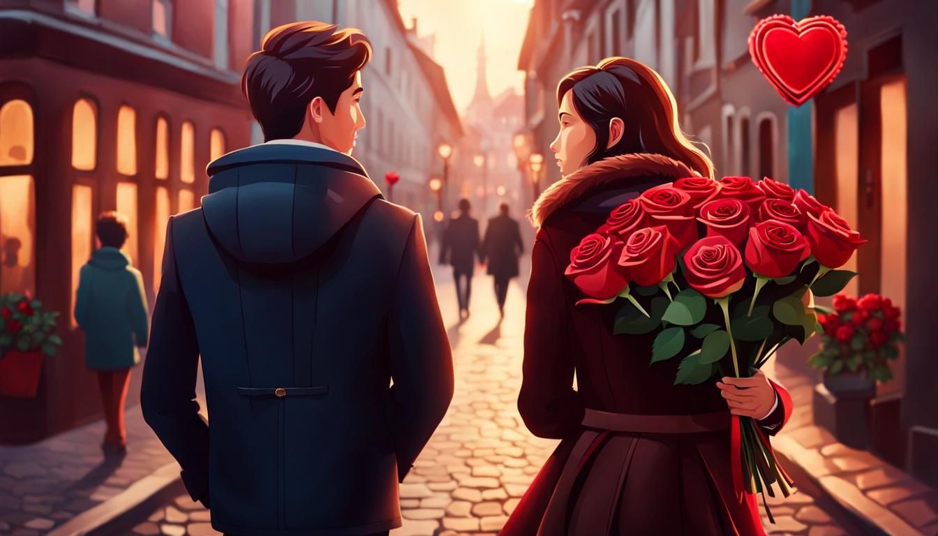 Romantic Valentine's Day Date Scene with Gifts