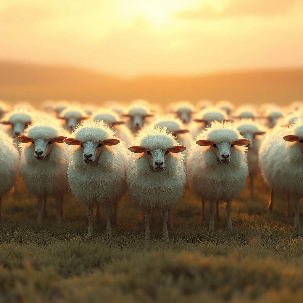 Cloud Sheep: Dreamy Creatures in Whimsical Landscape