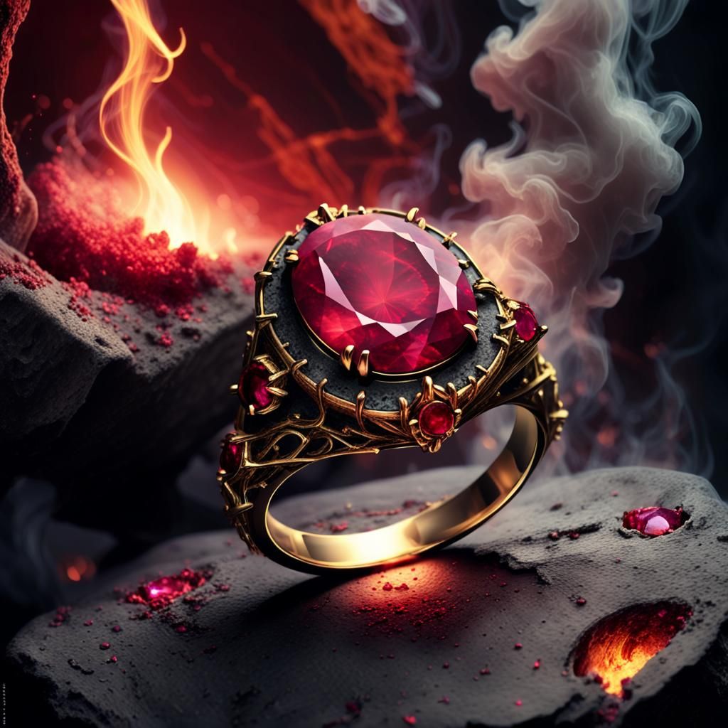 Midnight Ruby Emanates Fiery Aura