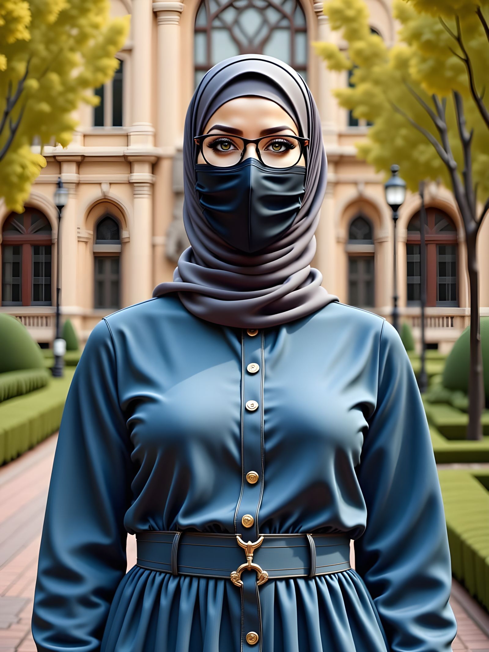 Modest University Student Explores Campus in Hijab
