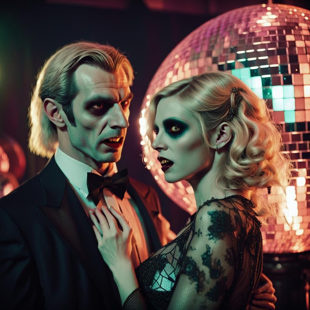 Vampire and Zombie Dance in Gothic Realism