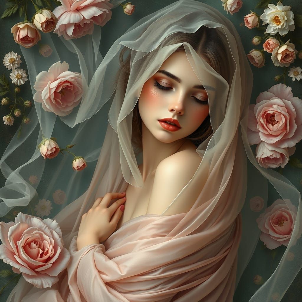 Ethereal Feminine Mystique in Dreamlike Surrealism