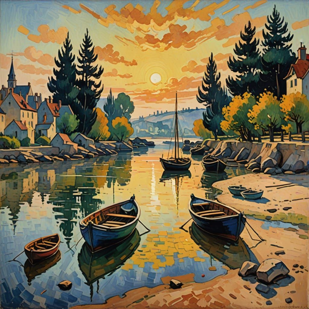 Brittany Beachside Masterpiece in Impasto Gouache