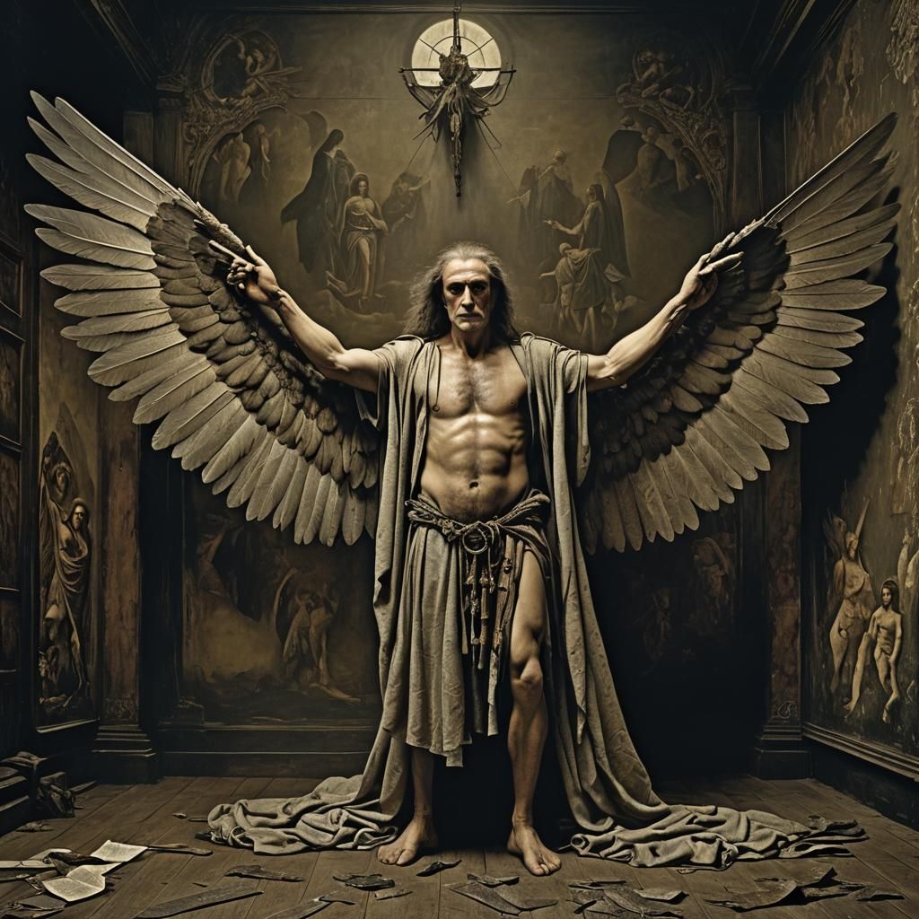 Surreal Wings of Desire in Horror Style