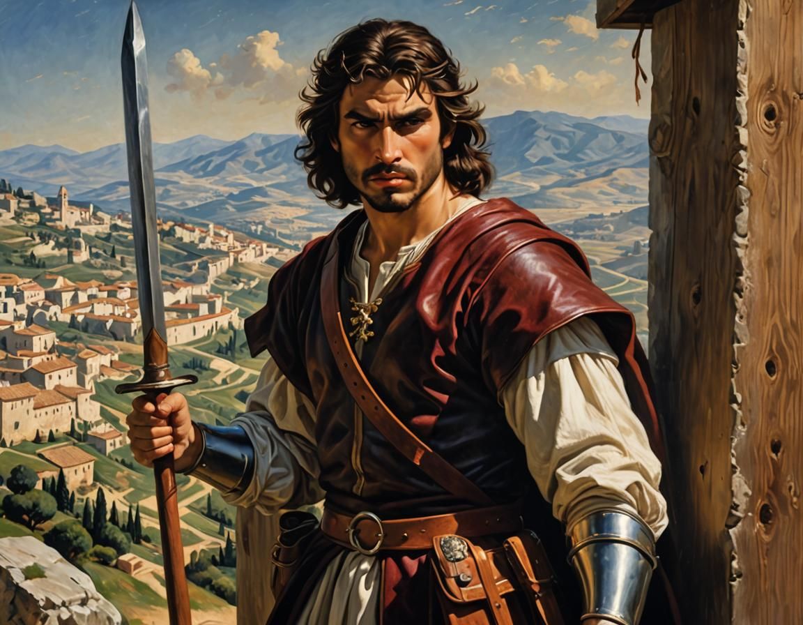 Golgothan Warrior with Hammer, Baroque Portrait