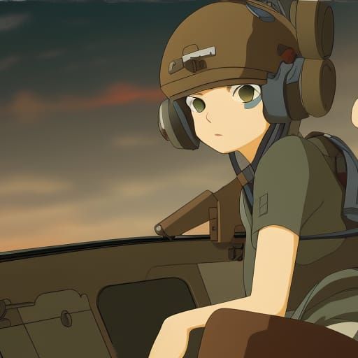 Catboy in M1A1: Studio Ghibli Anime Key Visual