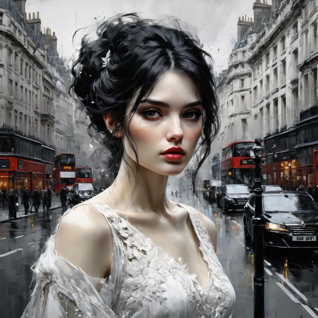 Monochrome Portrait of a Woman in London