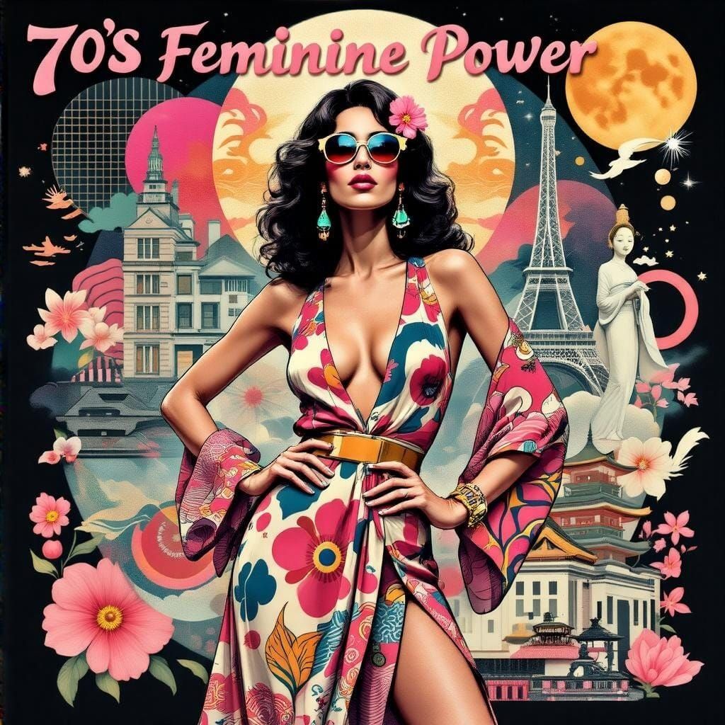 70s Feminine Power and Beauty in Global Harmony