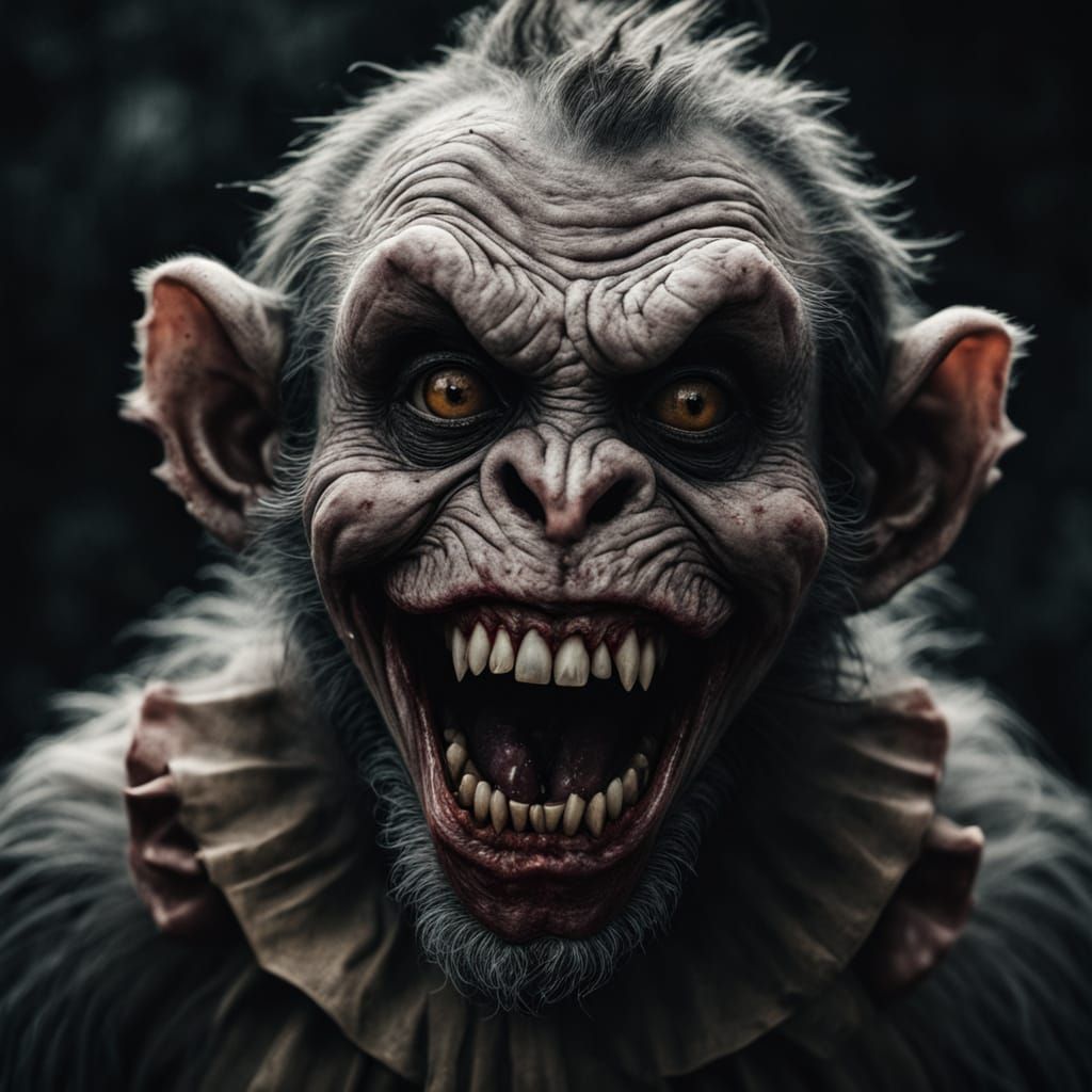 Grinning Zombie Monkey Monster Clown