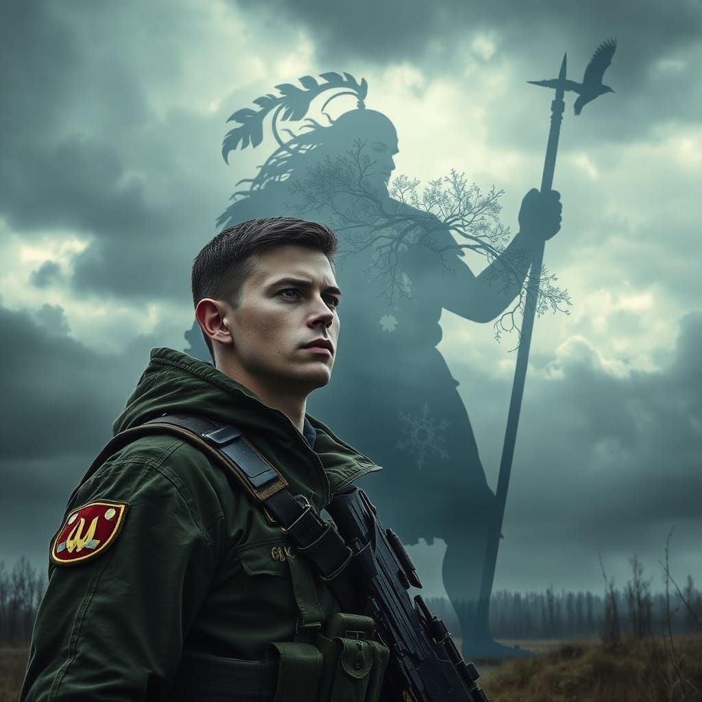 Modern Ukrainian Warrior Transforms into Mythical God