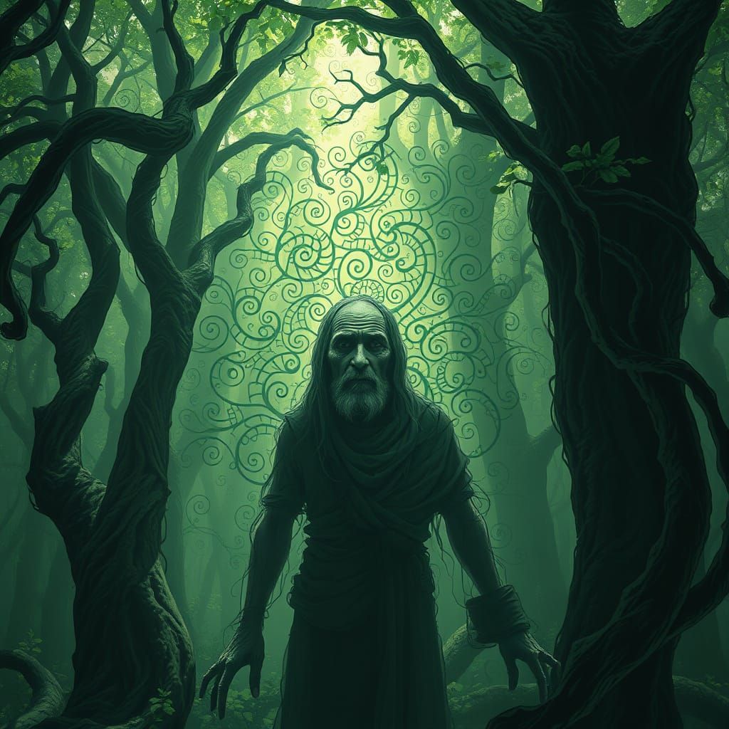 Mystical Forest Elder in Digital Painting Style