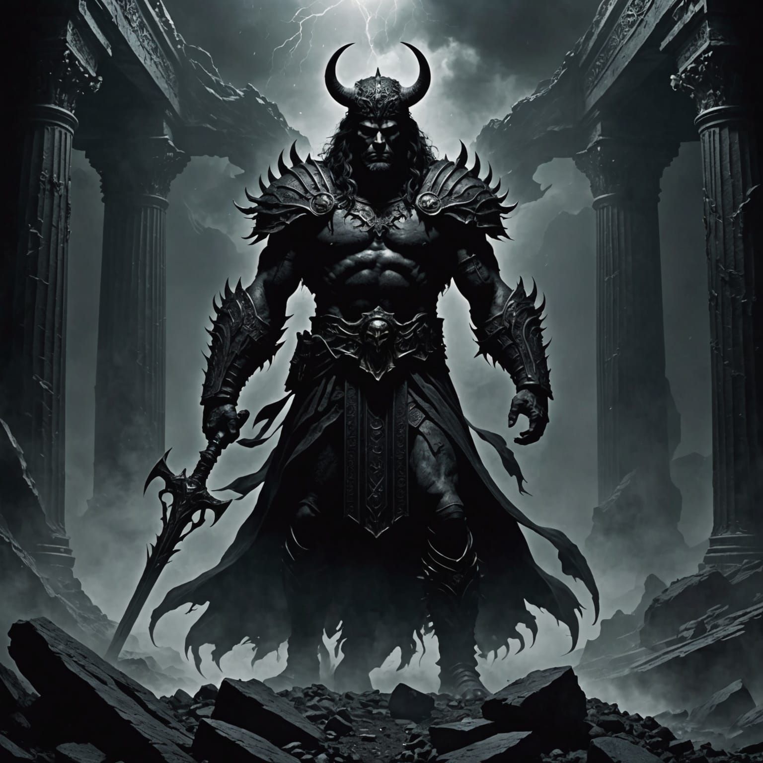 Erebus, Greek God of Darkness, Digital Matte Painting