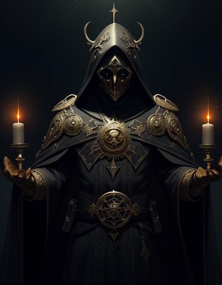 Ornate Gothic Saint Portrait with Golden Halo