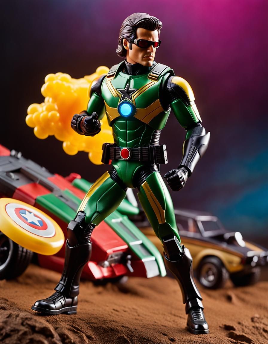 A professional product photograph of a detailed shiny colorf...