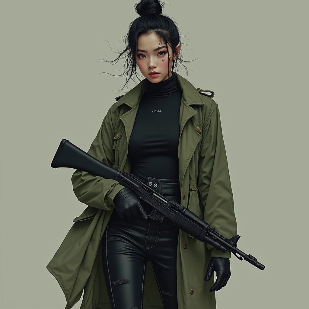 Gritty Urban Warrior in Chinese-Inspired Attire