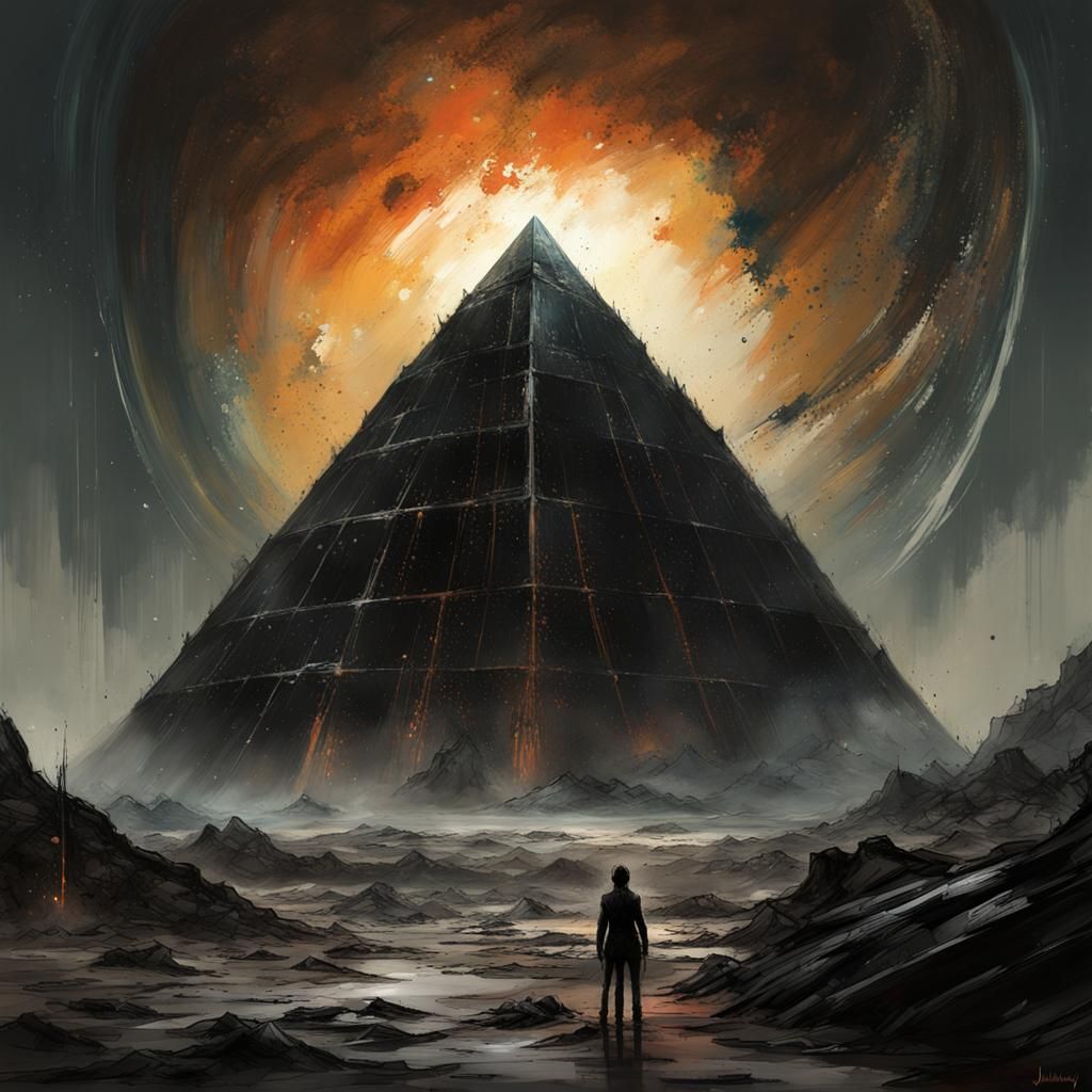 Black Pyramid Cyber Fantasy in Space