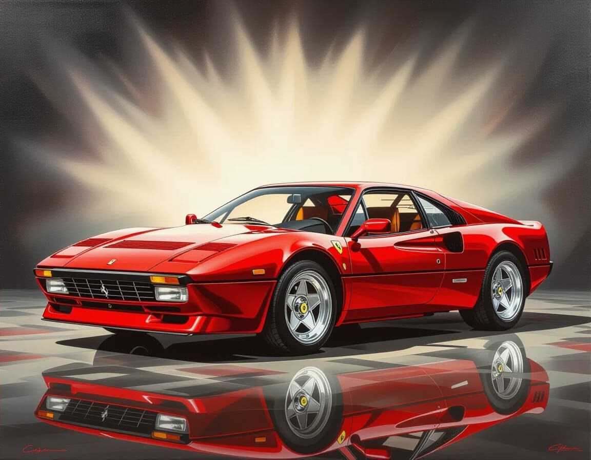 1986 Ferrari 288 GTO Painting in Caravaggio Style