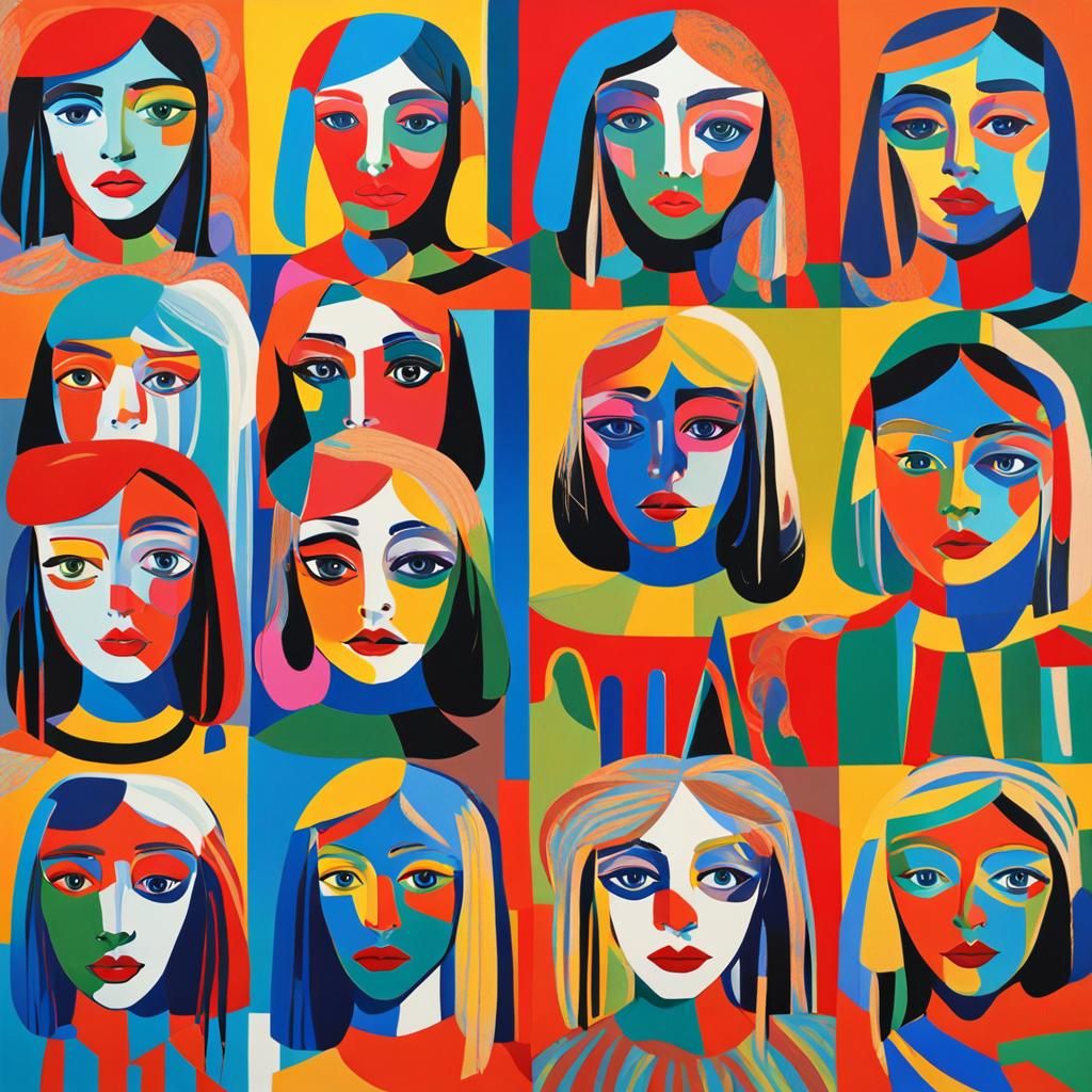 Girls in Surreal Pop Art Expressionism