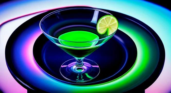 Transparent Ghosts Above Martinis in Digital Art