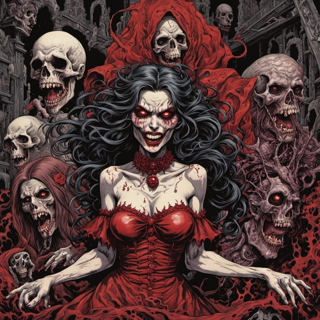 Morbid Women in Dark Underground Setting