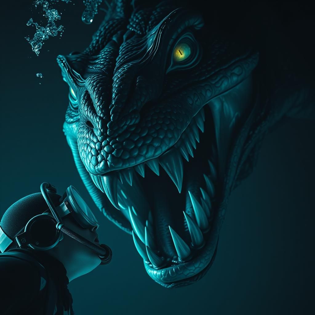 Diver's Dread: Colossal Creature from the Deep