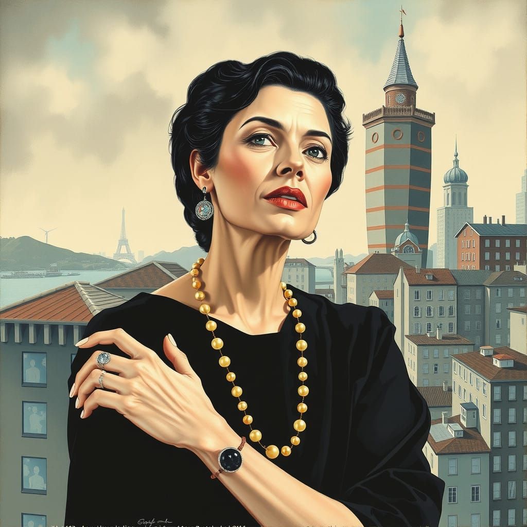 A Woman's Reflection in a Cityscape