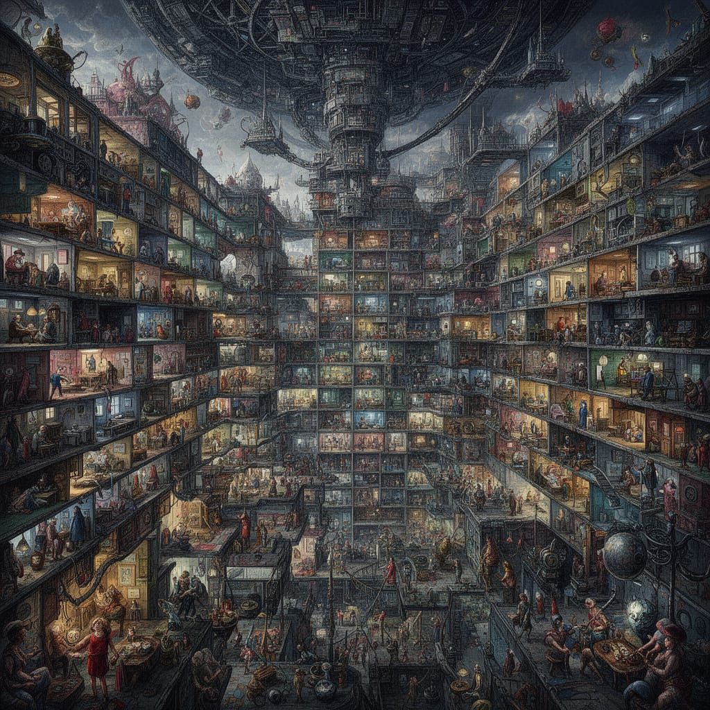 Dystopian Mega-City Inside One Colossal Building