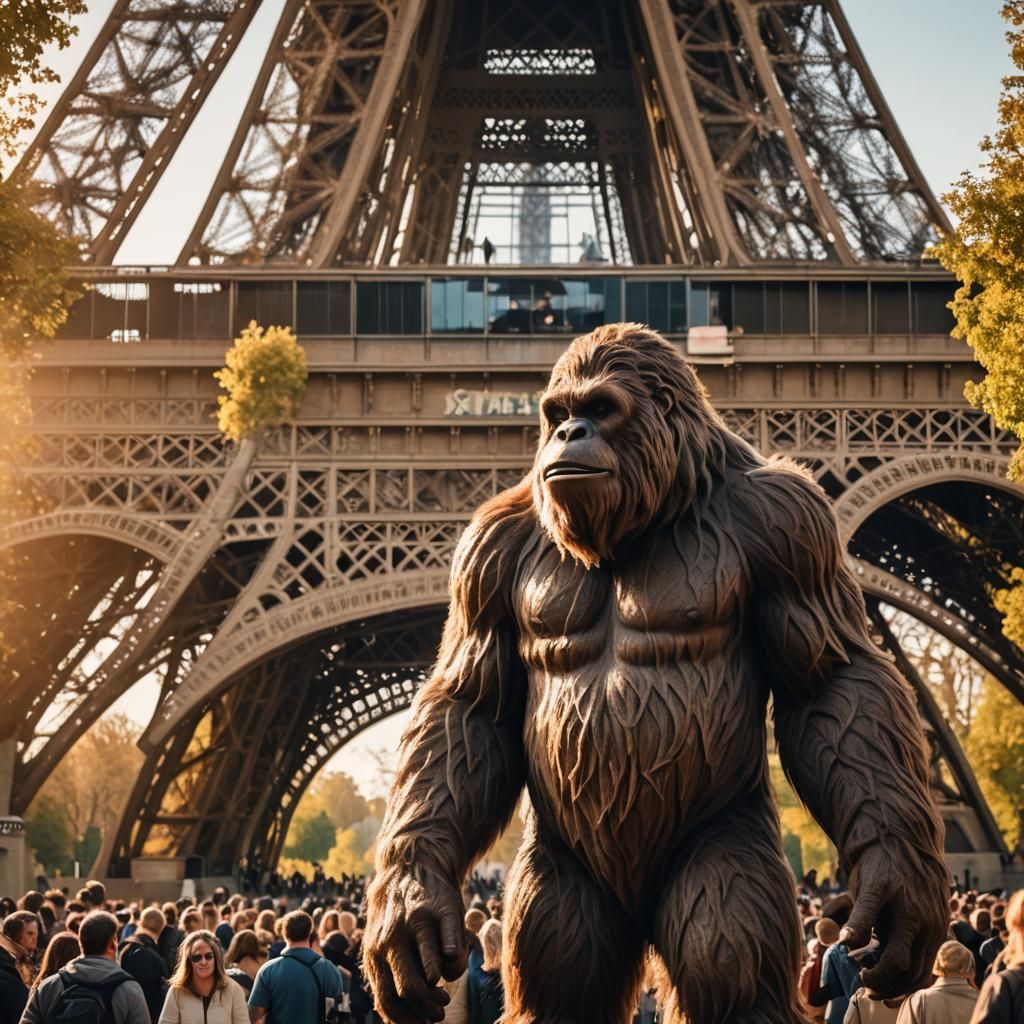 Bigfoot Sighting at the Eiffel Tower