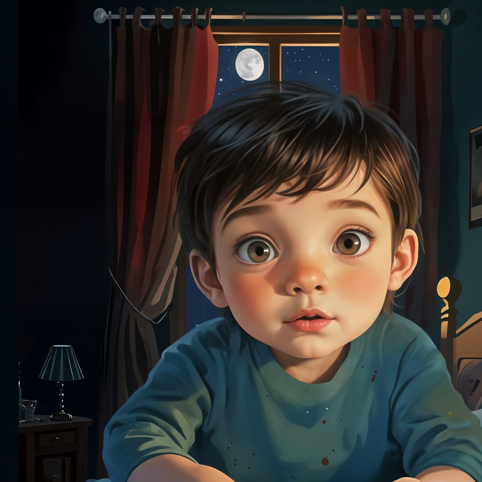 Whimsical Children and Boxer Dog Sneak Out at Night