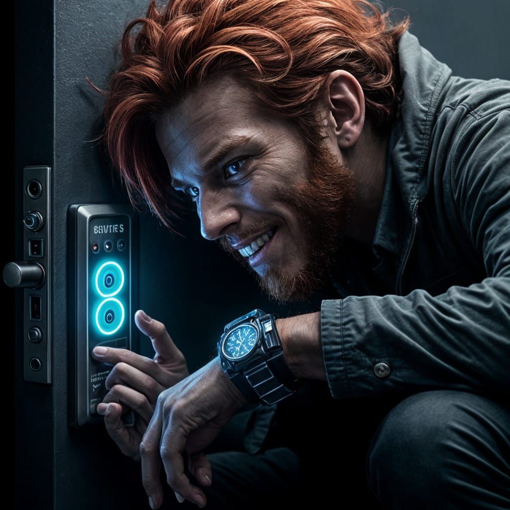 Hyperreal Burglar Enters Code 888 on Keypad