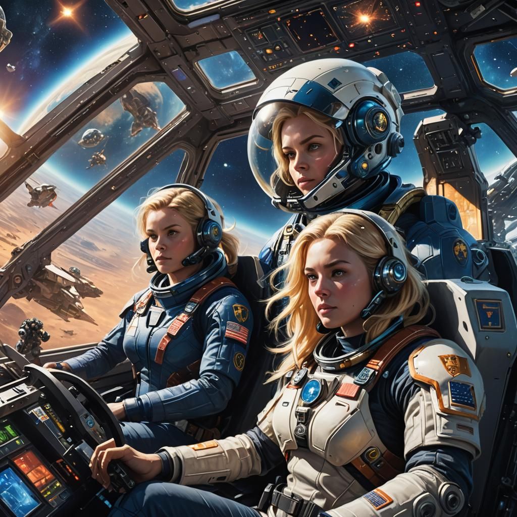 Astronauts Fly Spacecraft at Warp Speed: Hyperrealistic Conc...