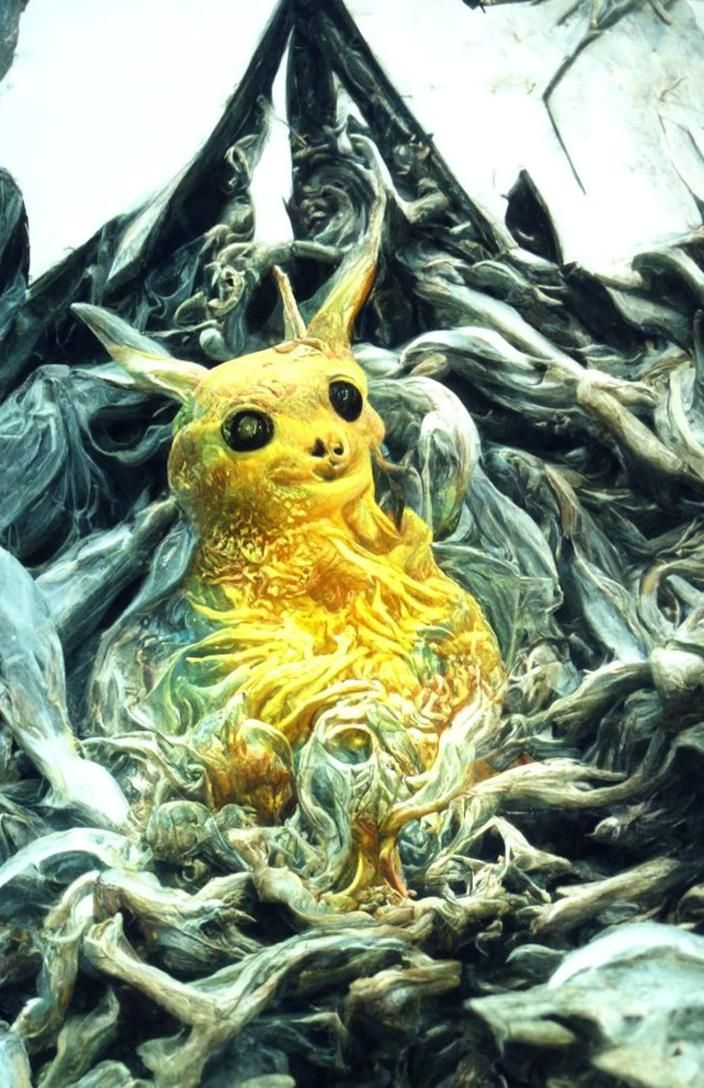 Radiant Pikachu in Psychedelic Cel-Shaded Style